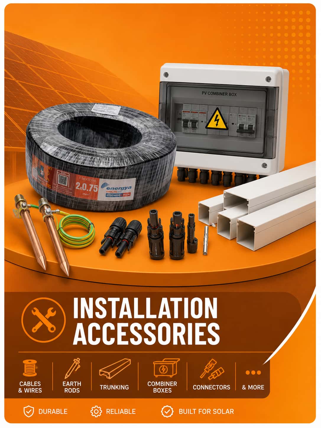Solar system accessories and installation components