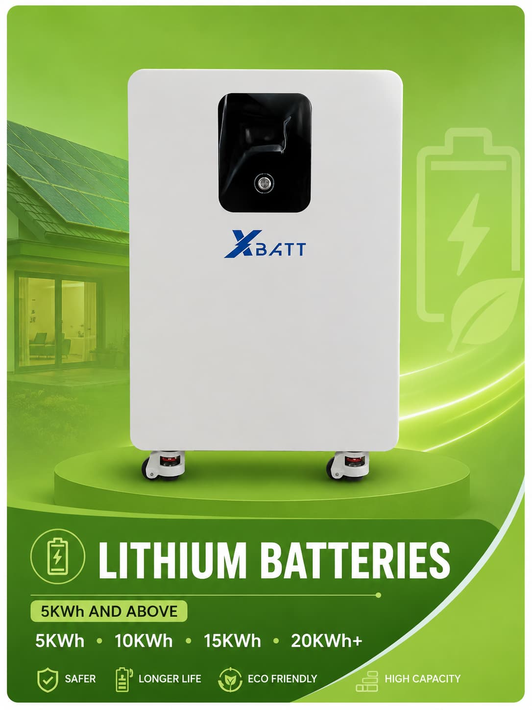 Energy storage batteries for solar power systems