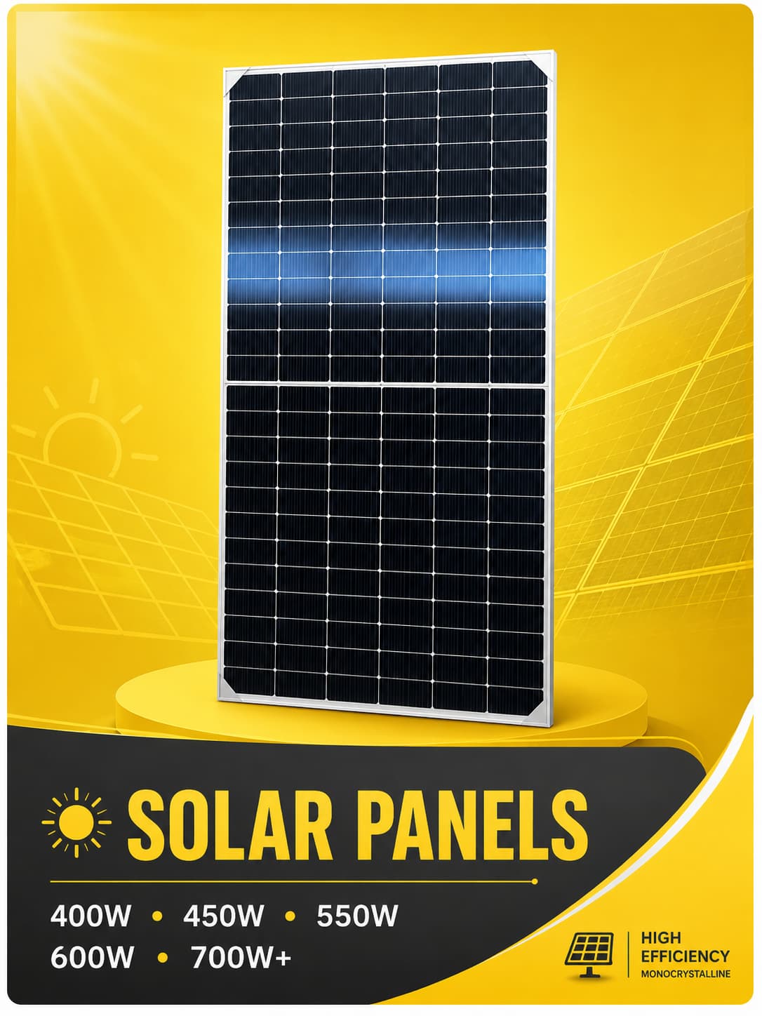 High-efficiency solar panels for renewable energy generation